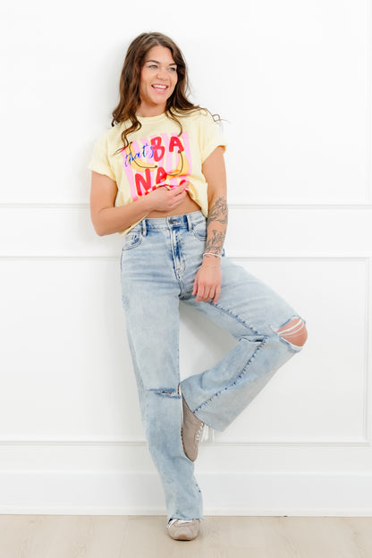 Hidden High Rise Light Wash Distressed Dad Jeans