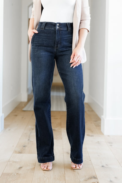 Judy Blue The Everly Trouser Dark Wash Trouser Wide Leg Jeans