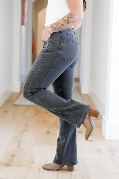 Mica High Rise Black Tummy Control Side Panel Bootcut Jeans