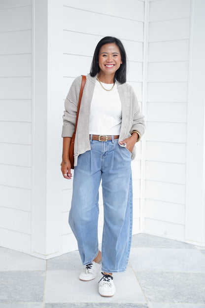 Risen The Easy Street Wide-Leg Pleated Barrel Jeans