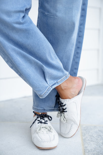 Risen The Easy Street Wide-Leg Pleated Barrel Jeans