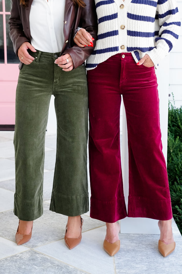 Risen High Rise Corduroy Wide Leg Pants
