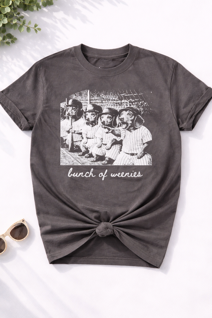 Plus/Reg Short Sleeve Baseball "Bunch Of Weenies" Graphic Tee