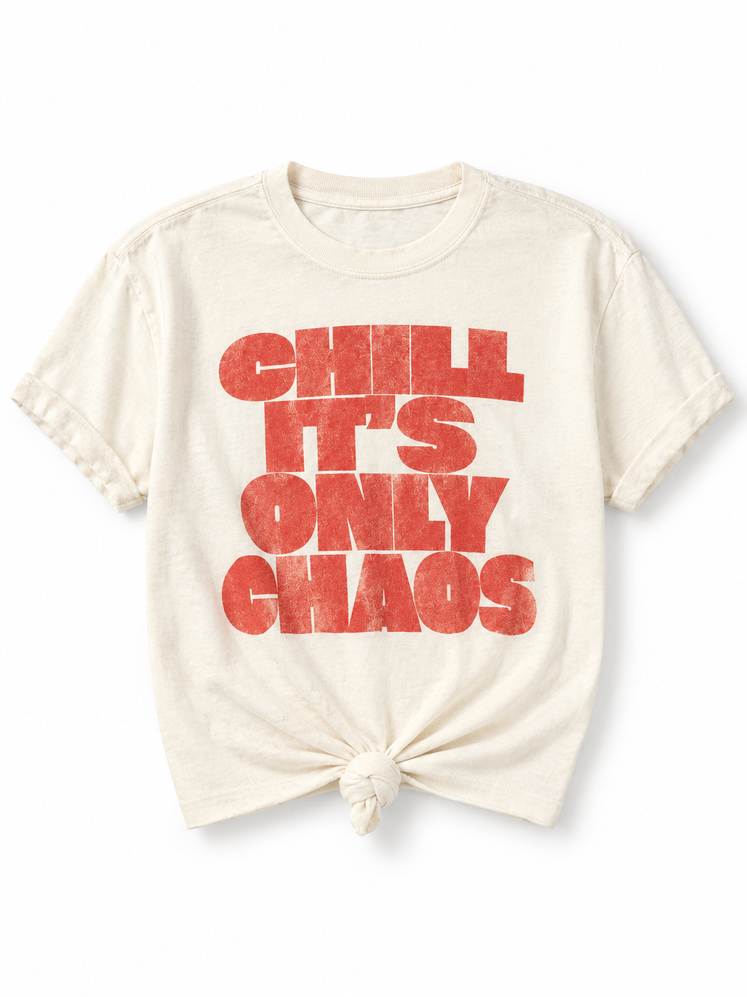 Plus/Reg Short Sleeve "Chill It's Only Chaos" Graphic Tee