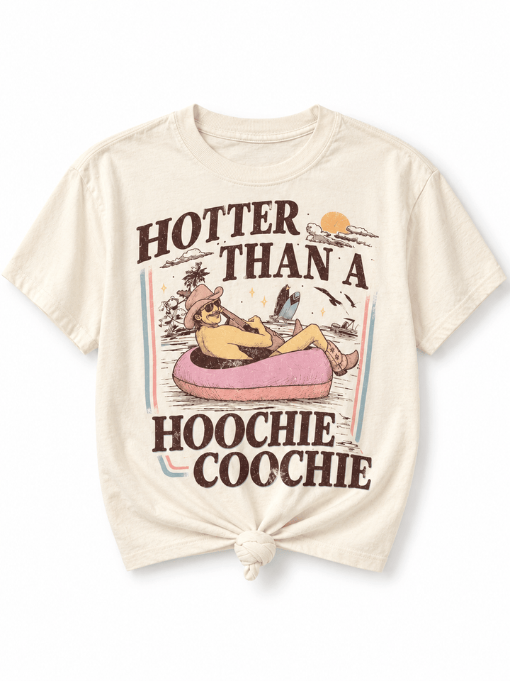 Plus/Reg Short Sleeve "Hotter Than.." Graphic Tee - Freckled Poppy