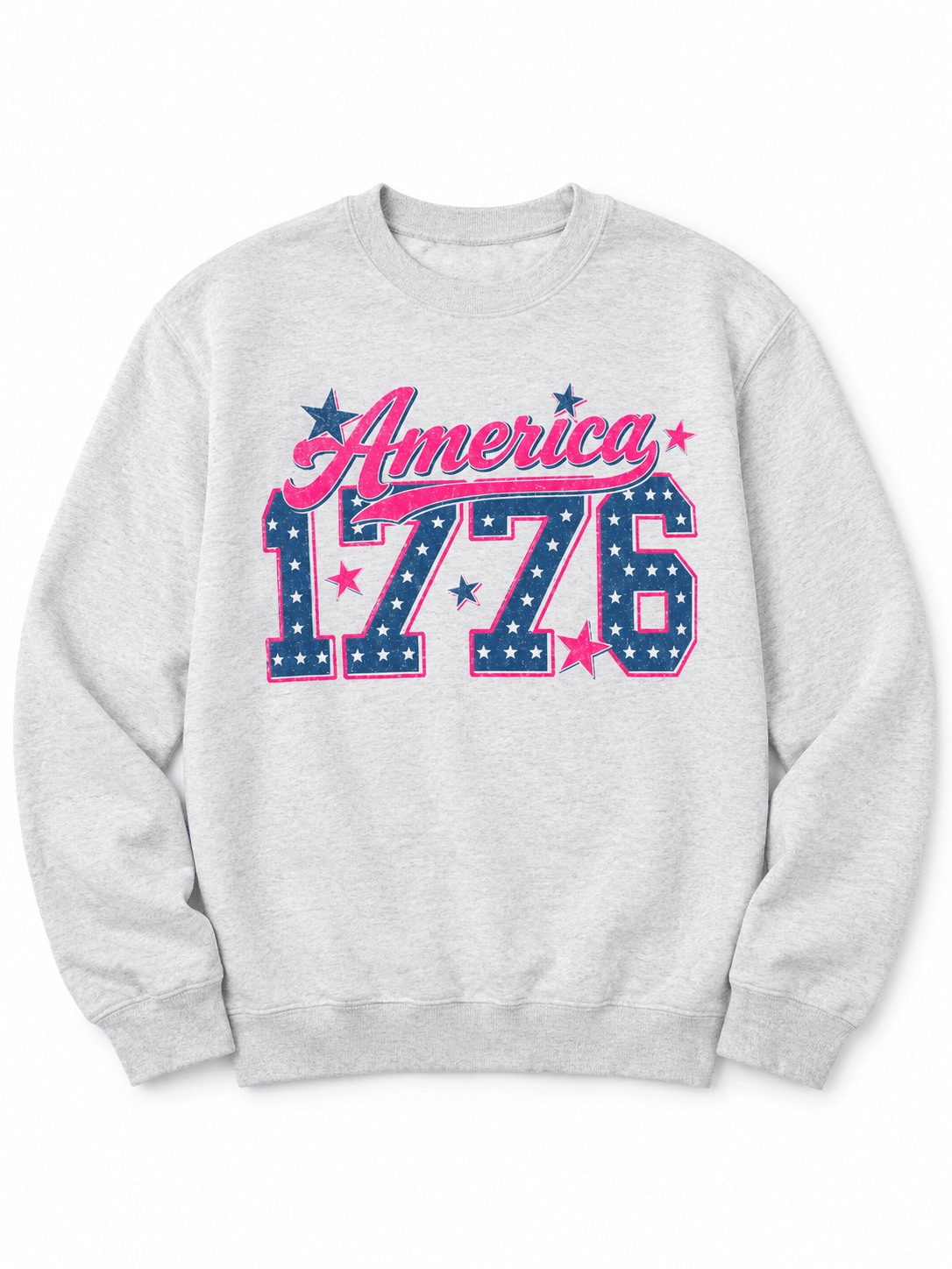 Plus/Reg Long Sleeve Retro 1776 Graphic Sweatshirt - Freckled Poppy