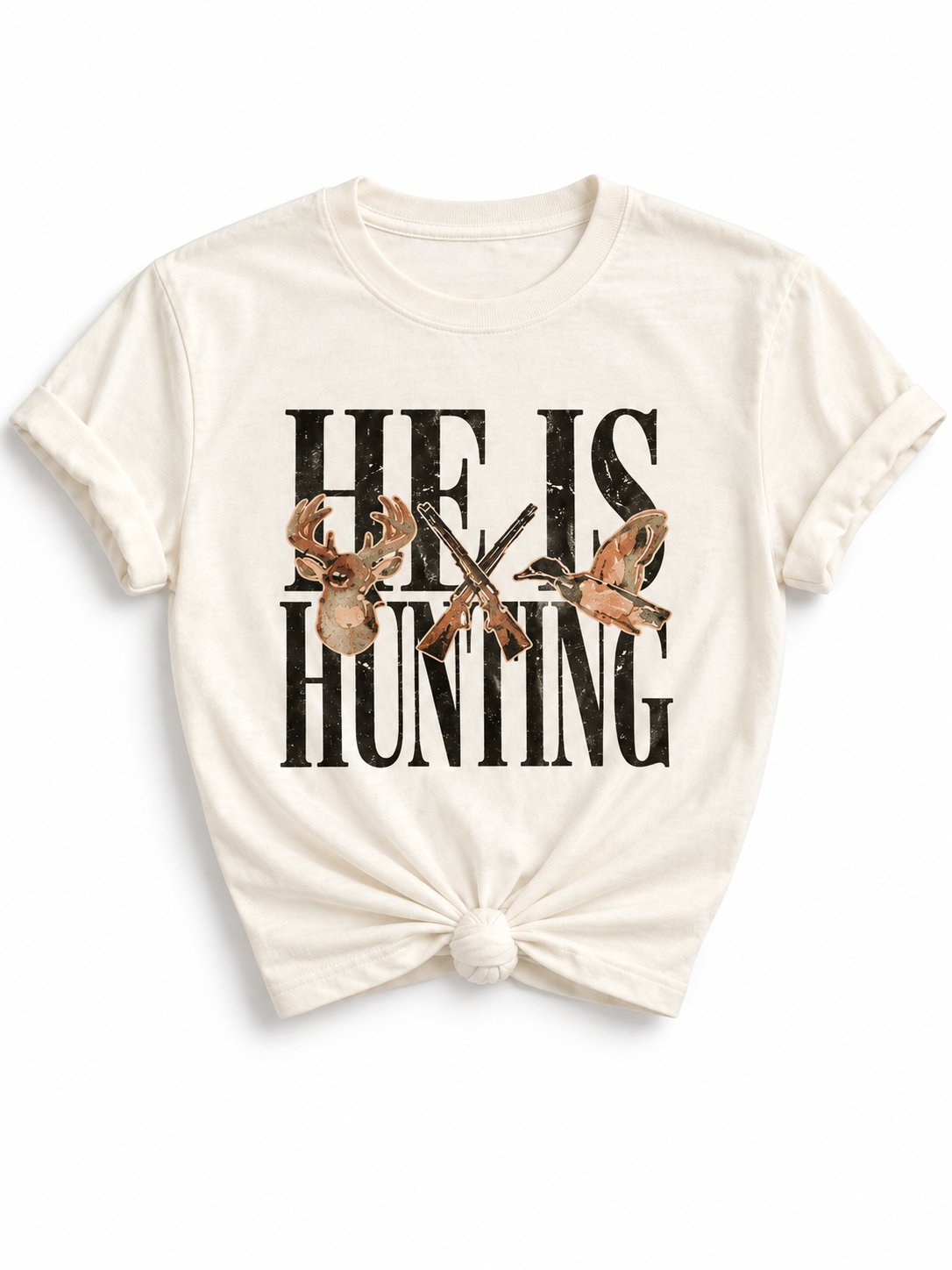 Plus/Reg Short Sleeve "He is Hunting" Graphic Tee