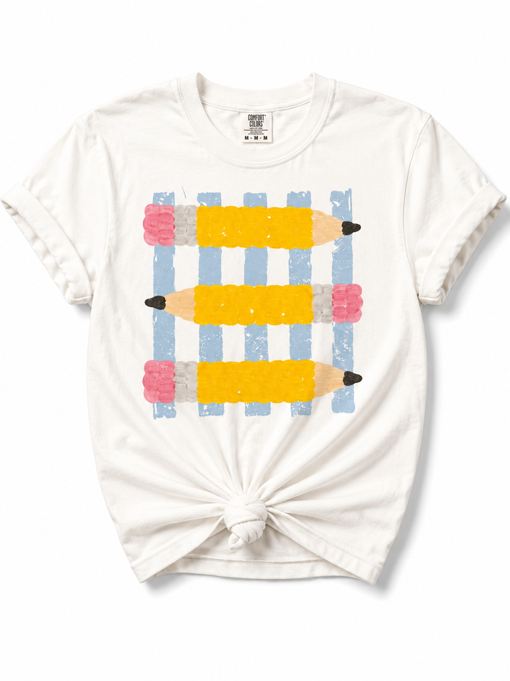 Plus/Reg Short Sleeve School Pencils Graphic Tee