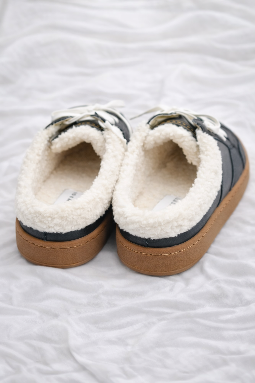 Yellow Box Shearling Lined Lace Up Sneaker Mule with Gum Sole