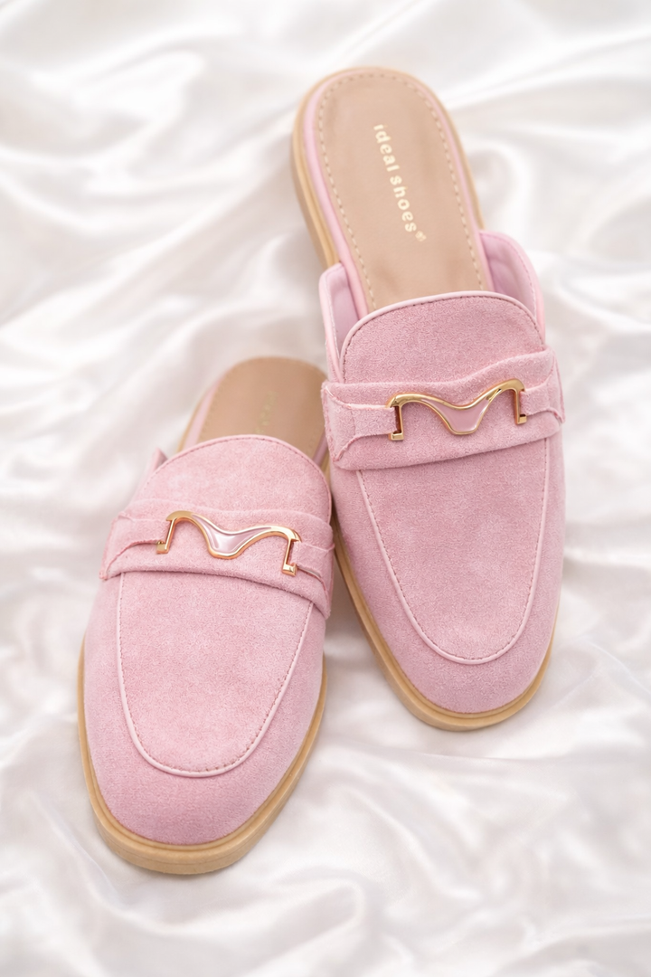 Vegan Suede Slip On Loafer Mule