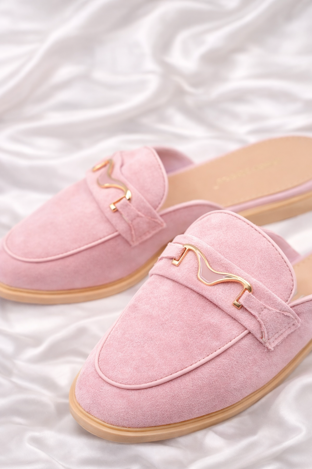 Vegan Suede Slip On Loafer Mule