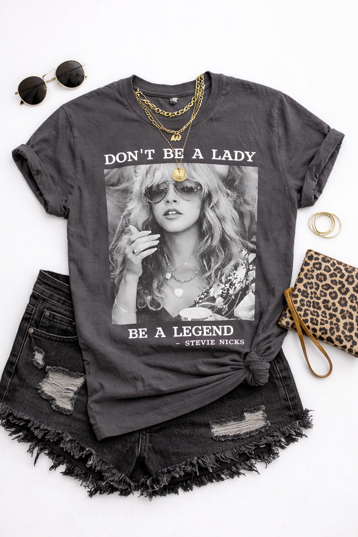 Plus/Reg Short Sleeve "Don't Be a Lady" Graphic Tee