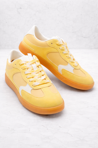 Blowfish Retro Suede Panel Lace-Up Sneakers with Gum Sole