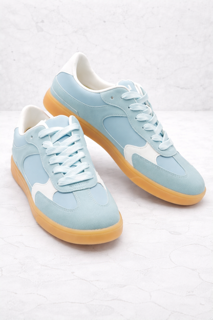 Blowfish Retro Suede Panel Lace-Up Sneakers with Gum Sole