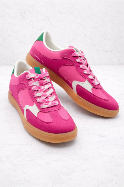 Blowfish Retro Suede Panel Lace-Up Sneakers with Gum Sole