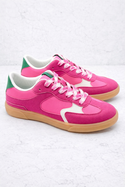 Blowfish Retro Suede Panel Lace-Up Sneakers with Gum Sole