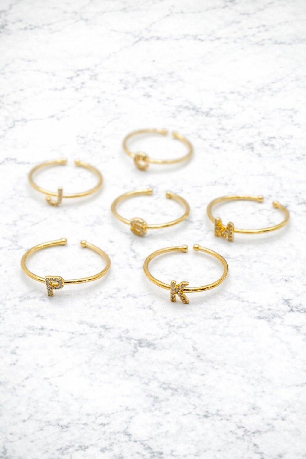 18K Gold Adjustable Initial Ring