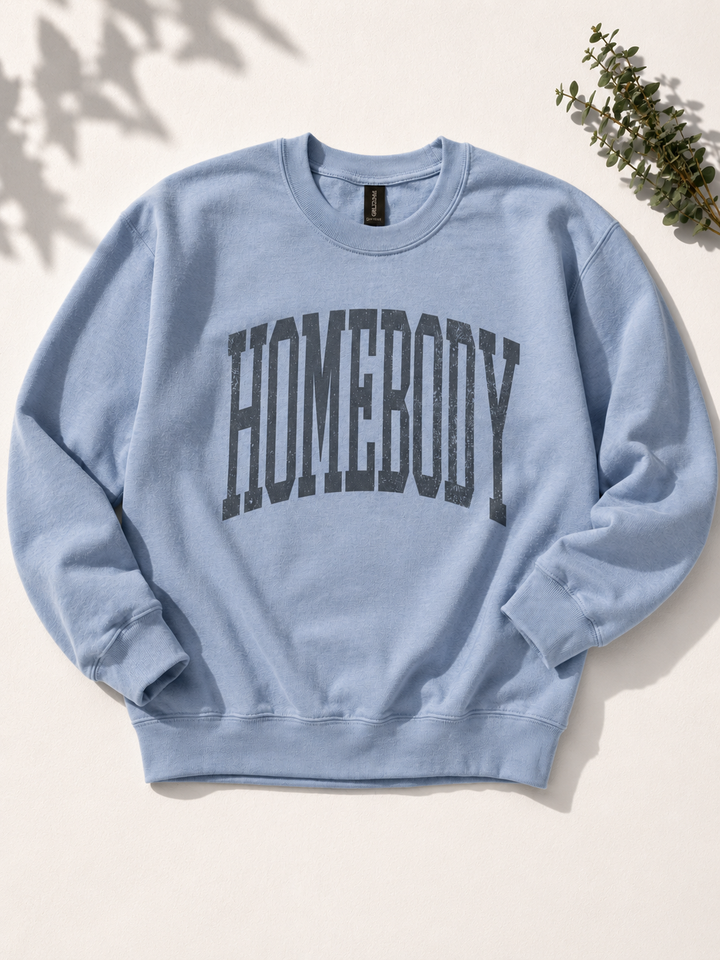Plus/Reg Long Sleeve "Homebody" Graphic Sweatshirt