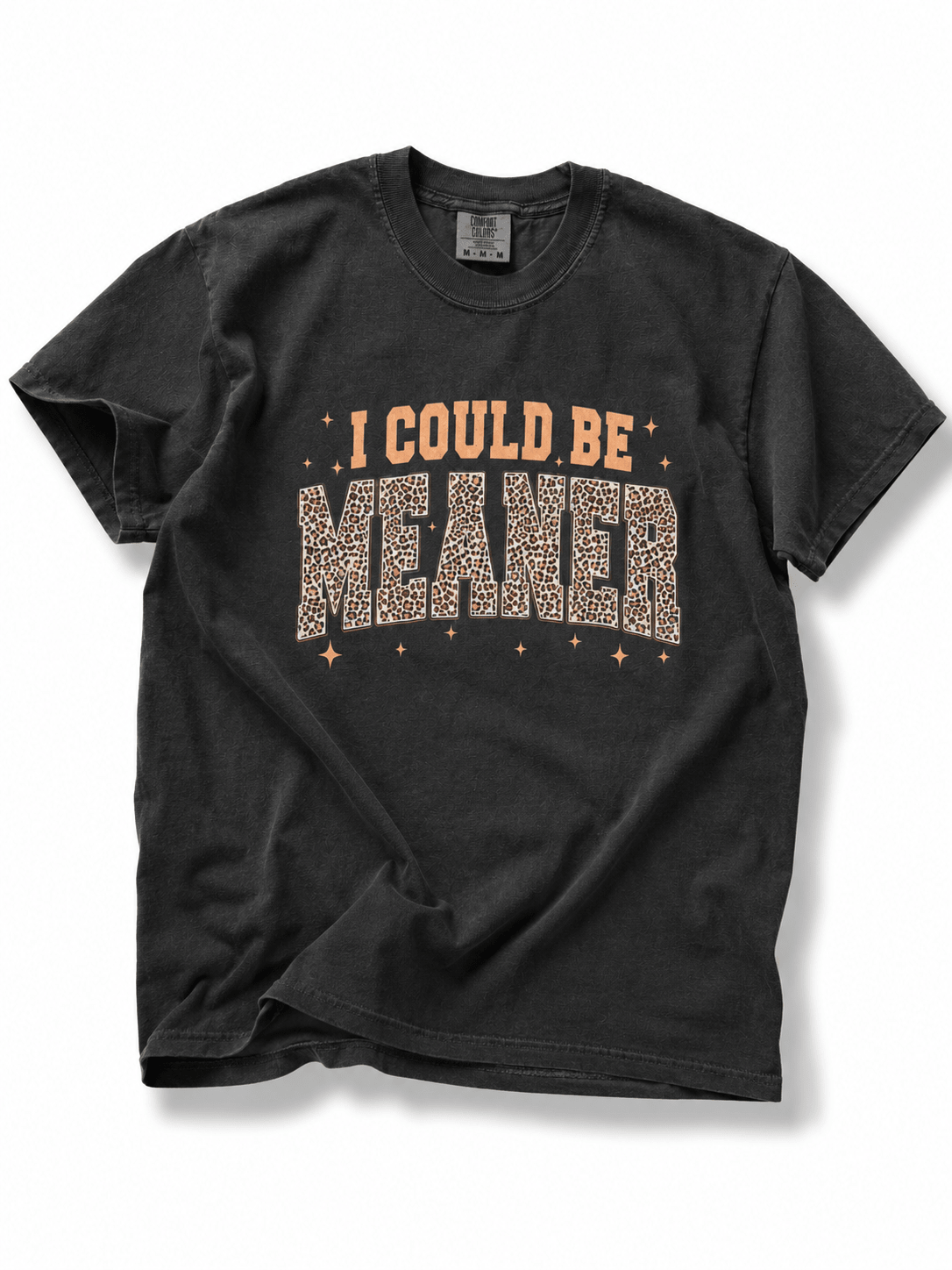 Plus/Reg Short Sleeve "I Could Be Meaner" Graphic Tee - Freckled Poppy