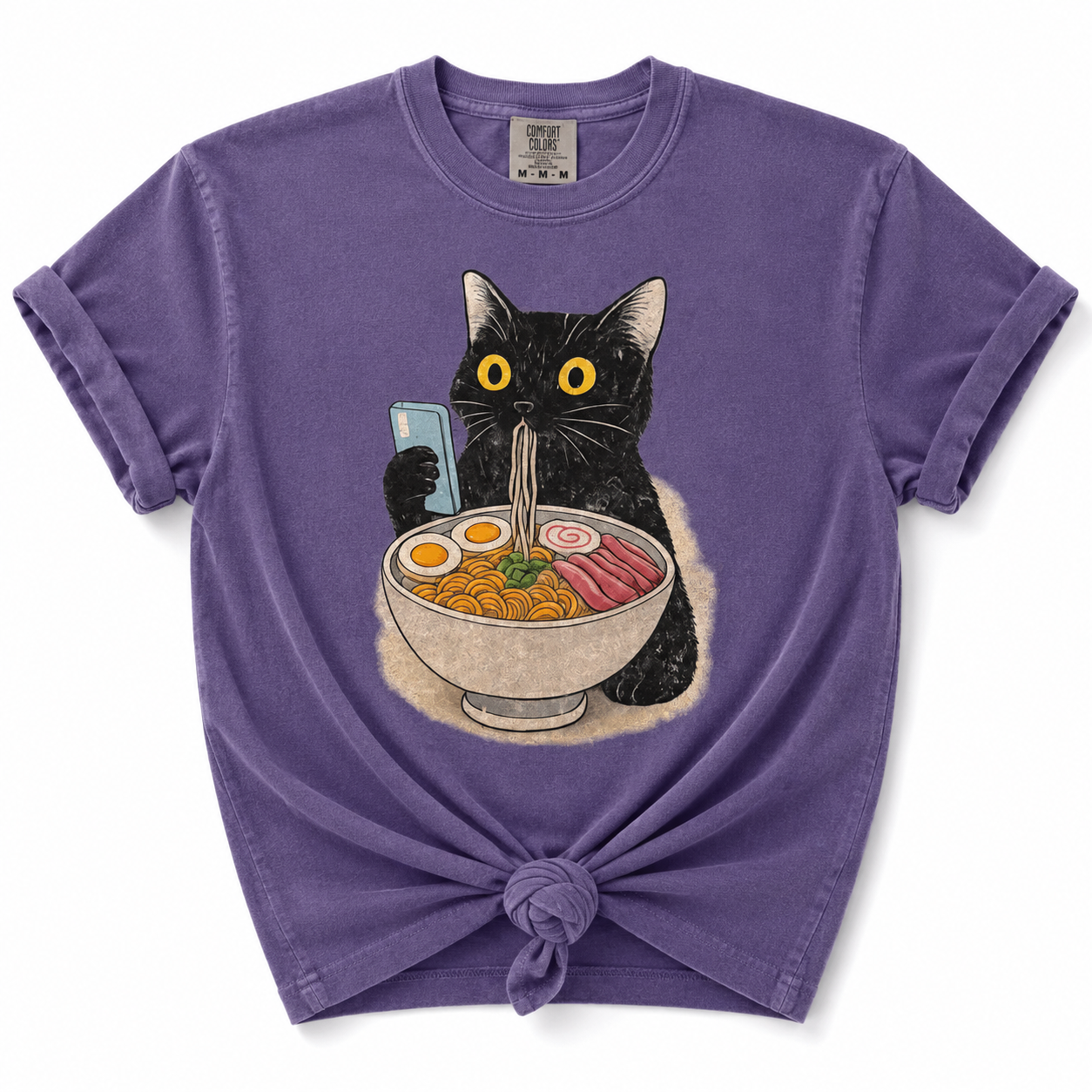 Plus/Reg Short Sleeve Ramen Cat Graphic Tee