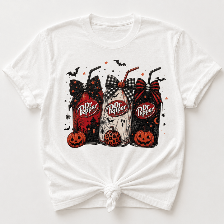 Plus/Reg Short Sleeve Halloween Dr. Pepper Graphic Tee - Freckled Poppy