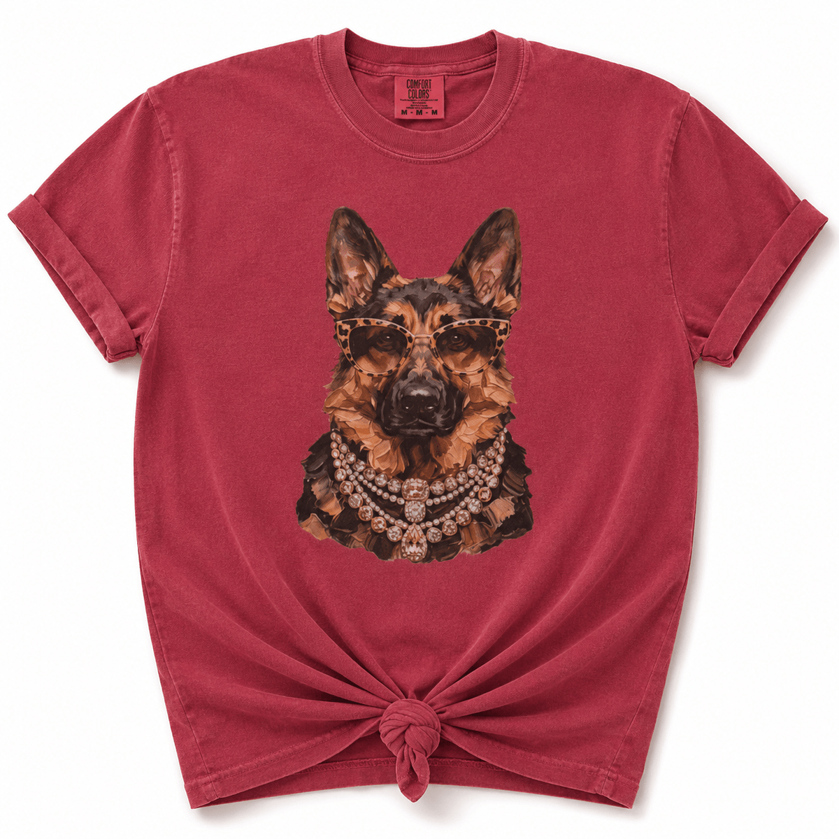 Plus/Reg Short Sleeve Glam German Shepherd Graphic Tee