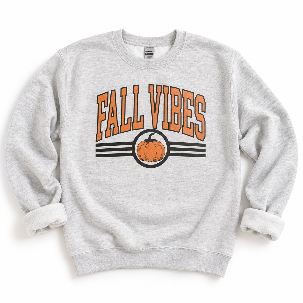 Plus/Reg Long Sleeve Fall Vibes Varsity Graphic Sweatshirt