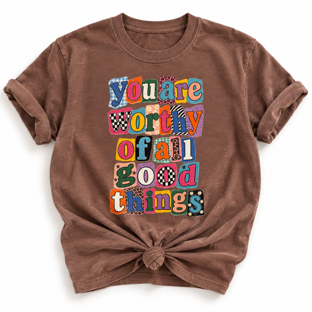 Plus/Reg Short Sleeve "You are Worthy of All Good Things" Graphic Tee