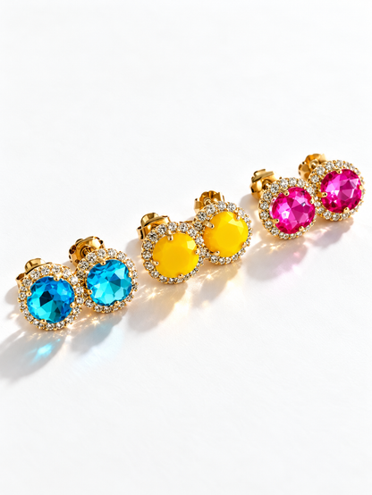 SIENNA by Tova Mega Crystal Studs - Freckled Poppy