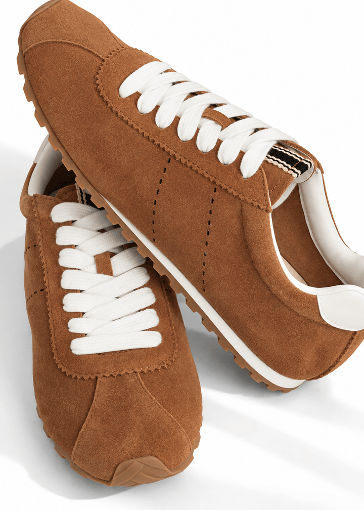 Shu Shop Vegan Suede Lace Up Sneaker - Freckled Poppy