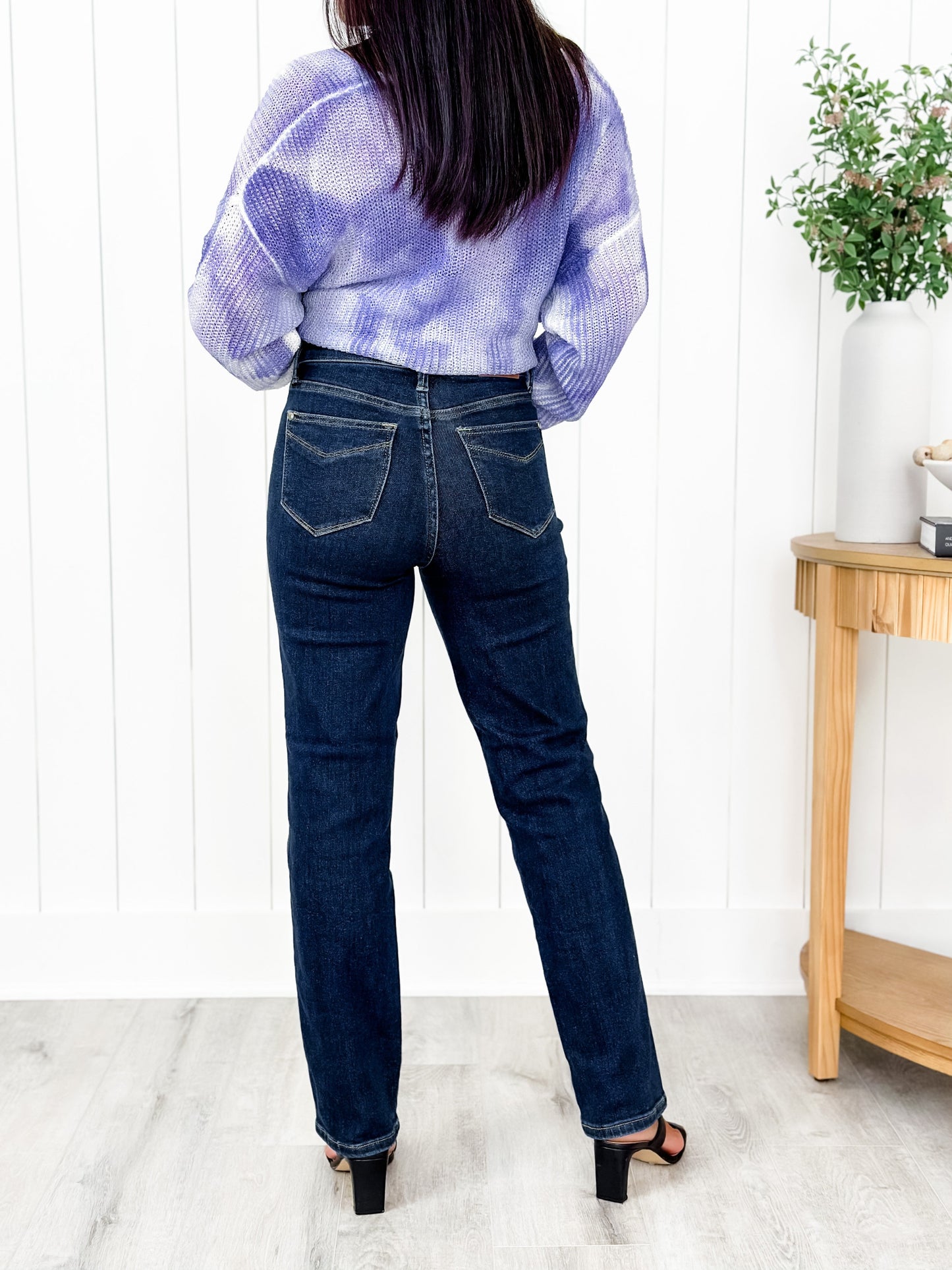 Judy Blue Straight Snatched High Rise Dark Wash Tummy Control Non Distressed Straight Leg Jeans