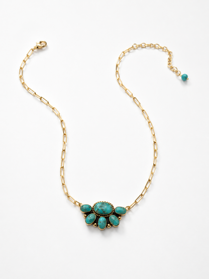 BOHO SOL Brass Small Chunky Half Cluster Necklace