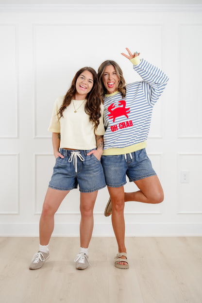 Judy Blue Medium Wash Featherweight Baggy Shorts