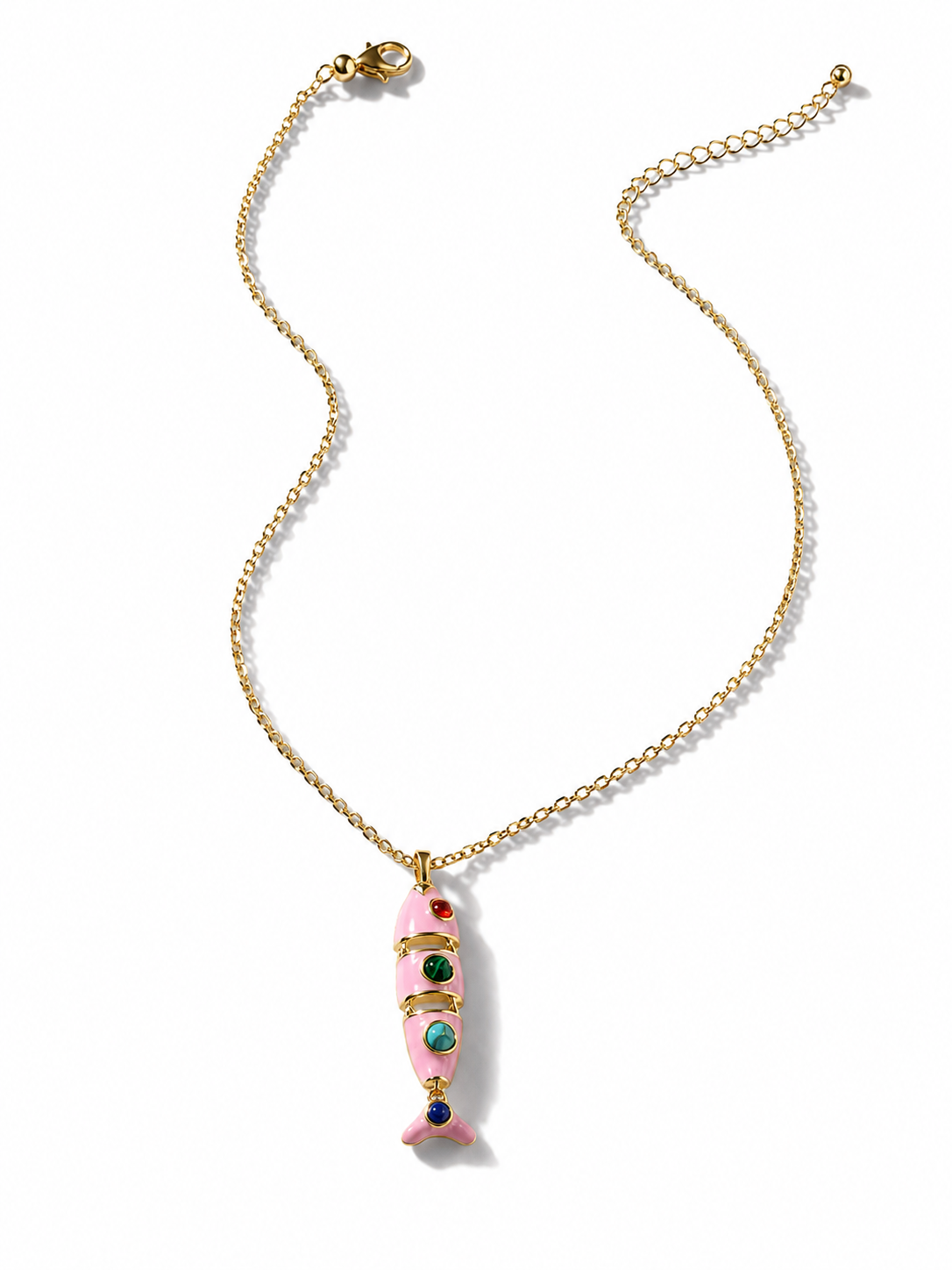 Gemelli Pisces Pink Fish Necklace