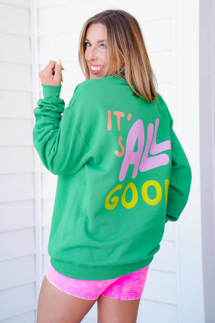 Plus/Reg Long Sleeve "It's All Good" Graphic Sweatshirt