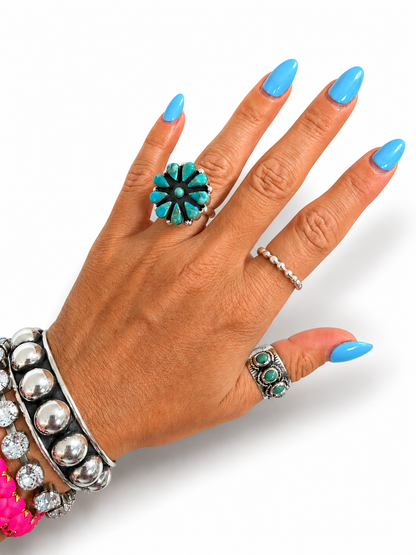 BOHO SOL Multi Ball Silver Stacker Ring