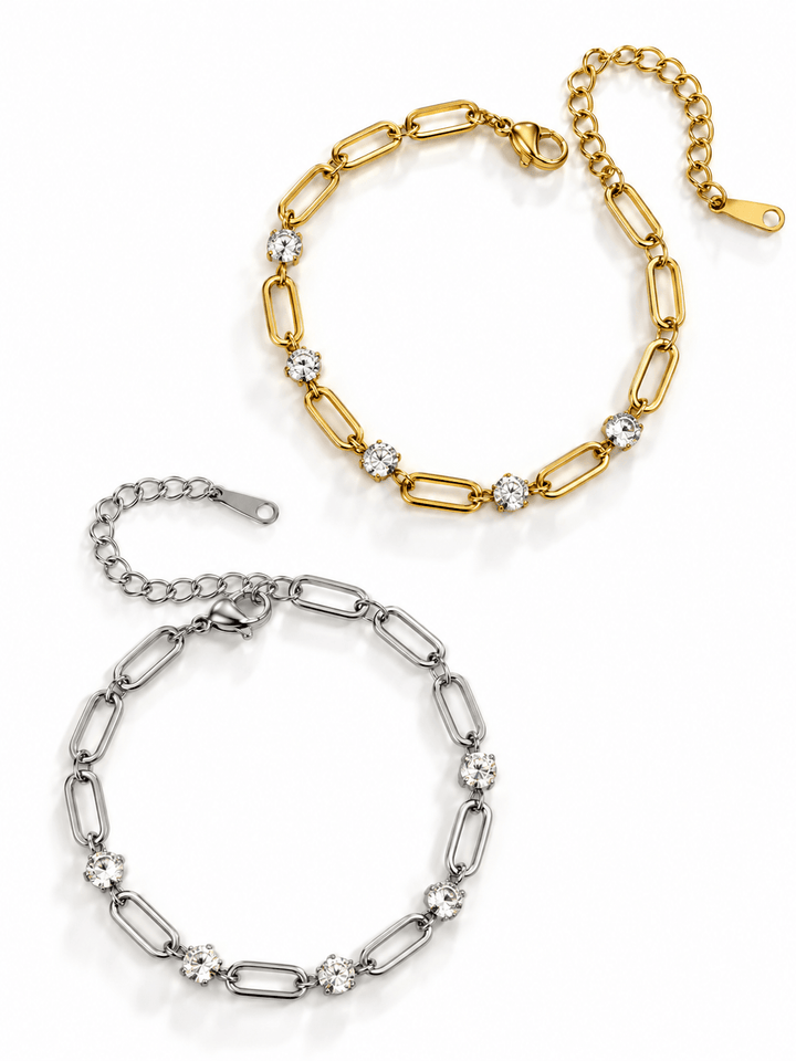 The Sloane Paper Link Tennis Chain Bracelet - Freckled Poppy