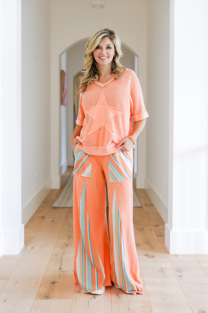 Star Patch Mineral Washed Knit Top