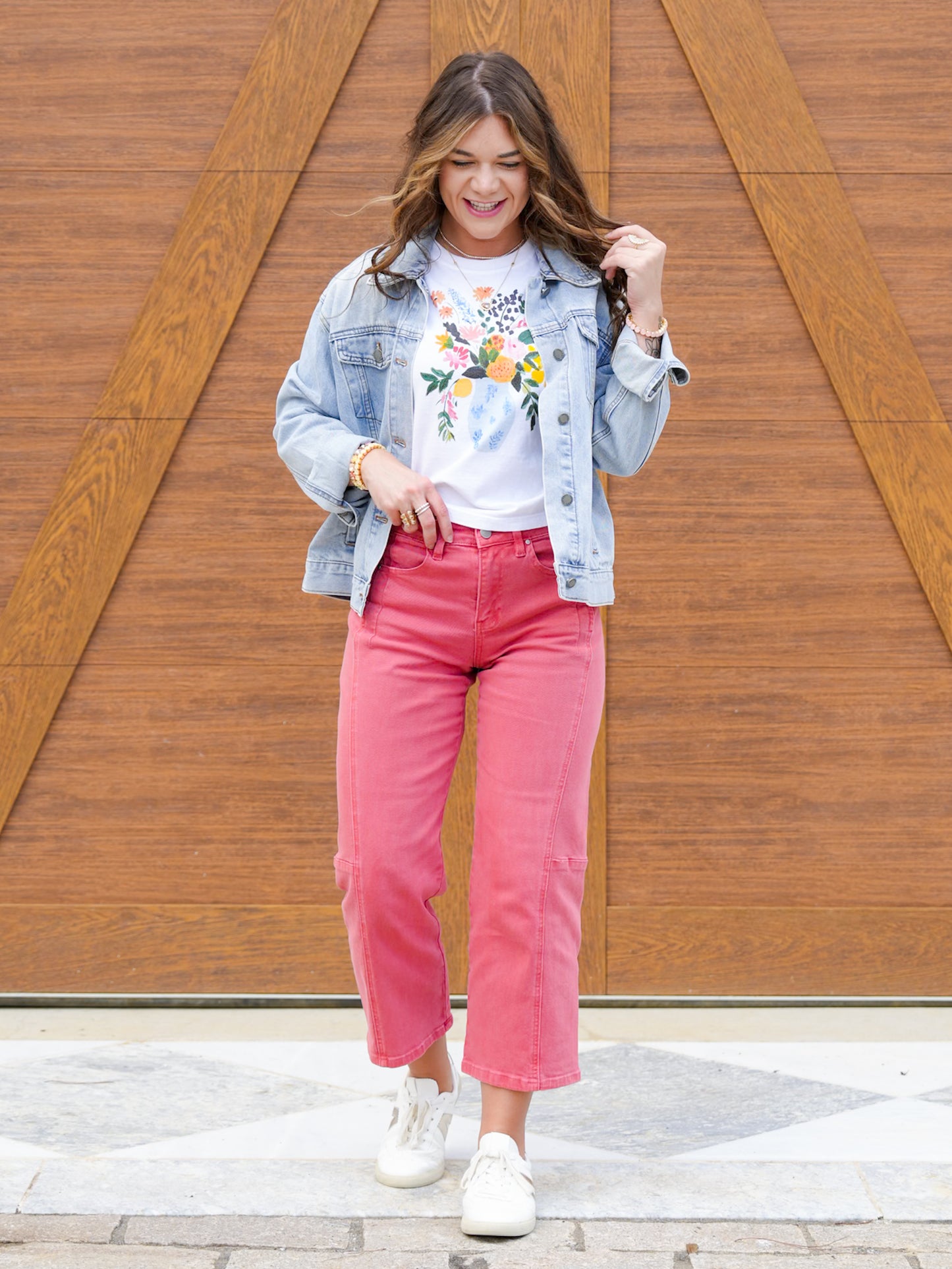 Risen High Rise Brick Cropped Wide Leg Jeans