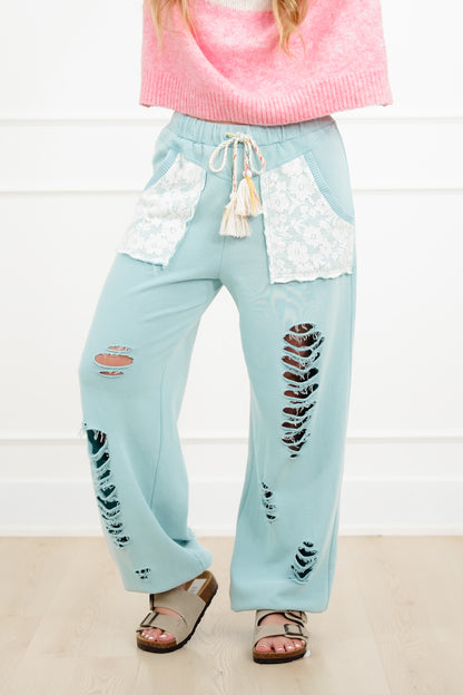 POL Distressed Elastic Waistband Jogger Pants