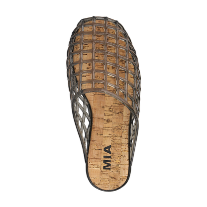 MIA Jelly Cage Slide Sandal with Cork Footbed