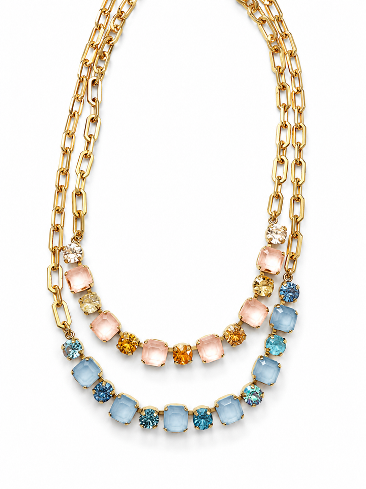 TOVA Mini Jadia Crystal Link Necklace
