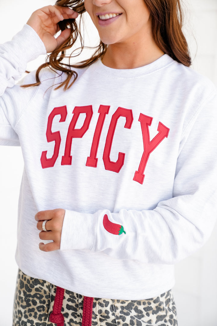 Plus/Reg Long Sleeve "Spicy" Graphic Sweatshirt