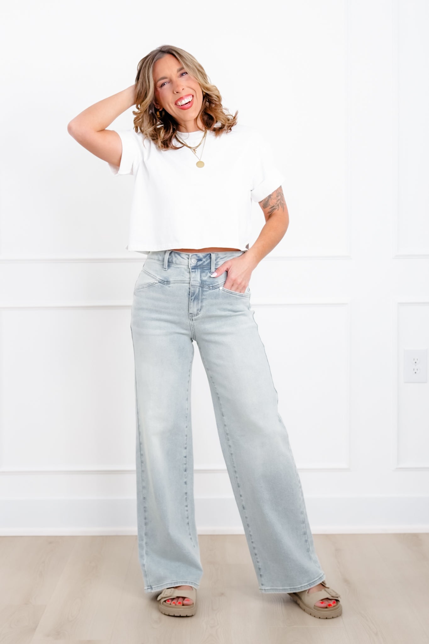 Judy Blue High Rise Medium Wash Column Straight Leg Jeans