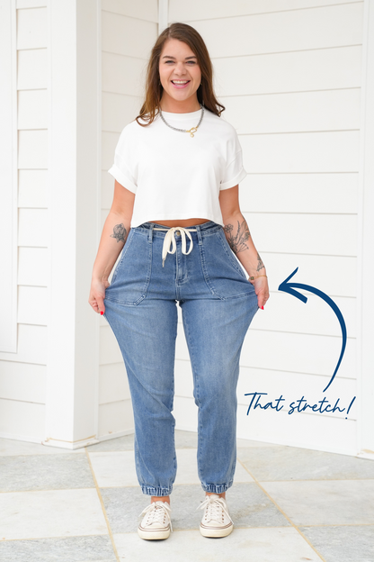 Judy Blue High Rise Medium Wash Joggers