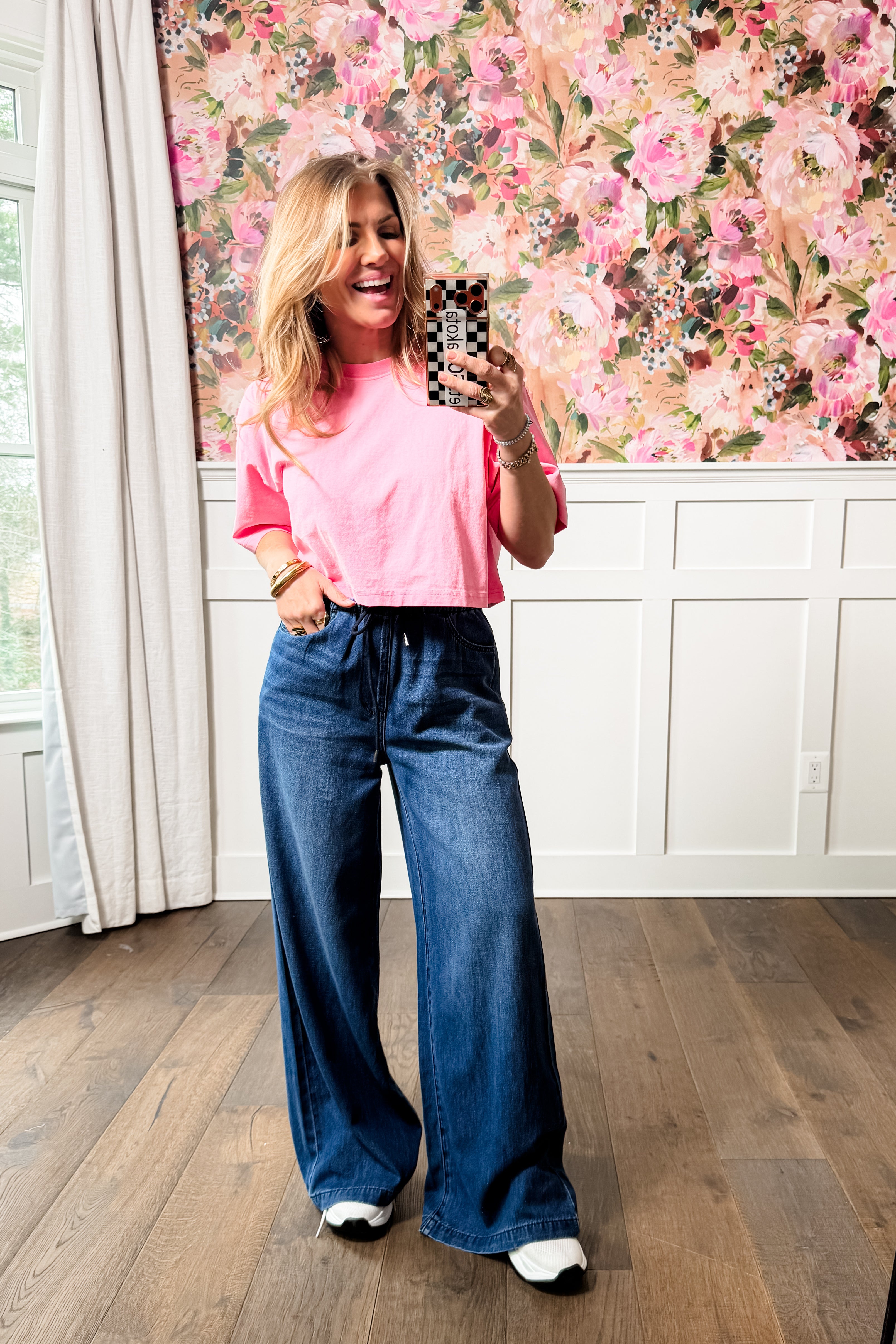 Judy Blue The Paloma High Rise Dark Wash Palazzo Jeans – Freckled