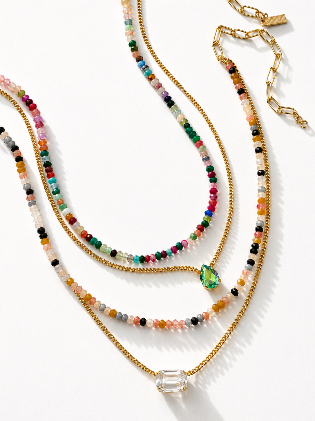 TOVA Tay Layered Beaded Pendant Necklace