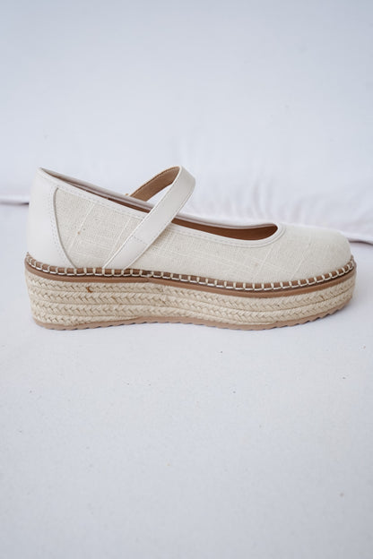 Restock! Yellow Box "Miana" Platform Shoe with Adjustable Buckle and Braided Jute Platform Sole