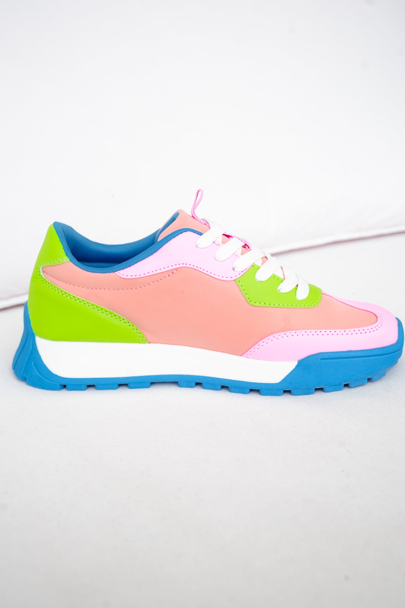 Chunky Retro Sneaker with Mixed Panel Design