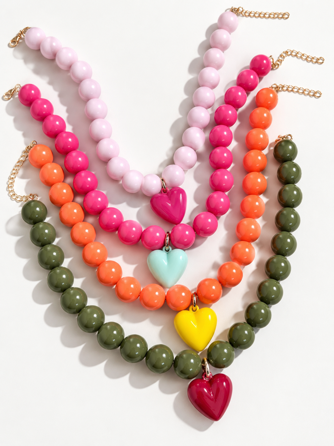 Large Beaded Sweetheart Necklaces